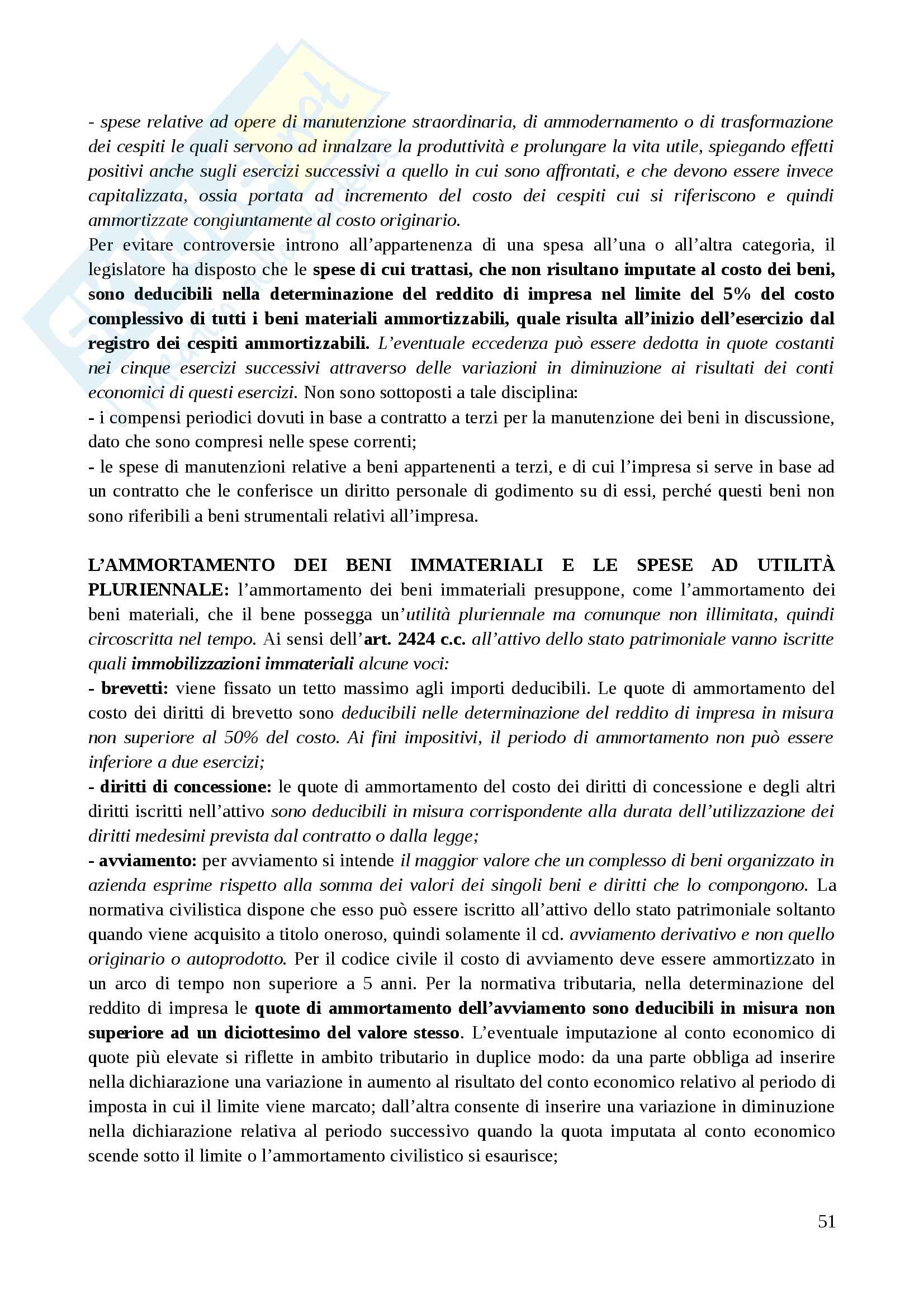 Riassunto esame Diritto Tributario II, prof. Tassani, libro consigliato Manuale di Diritto Tributario - Parte Speciale: Il sistema delle imposte in Italia,Falsitta, 2014 Pag. 51