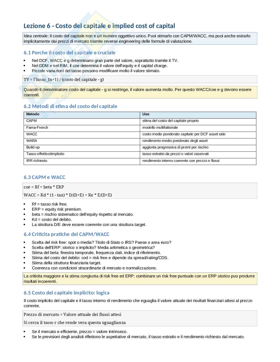 Schema 1-6 Lezioni Analisi finanziaria Pag. 16
