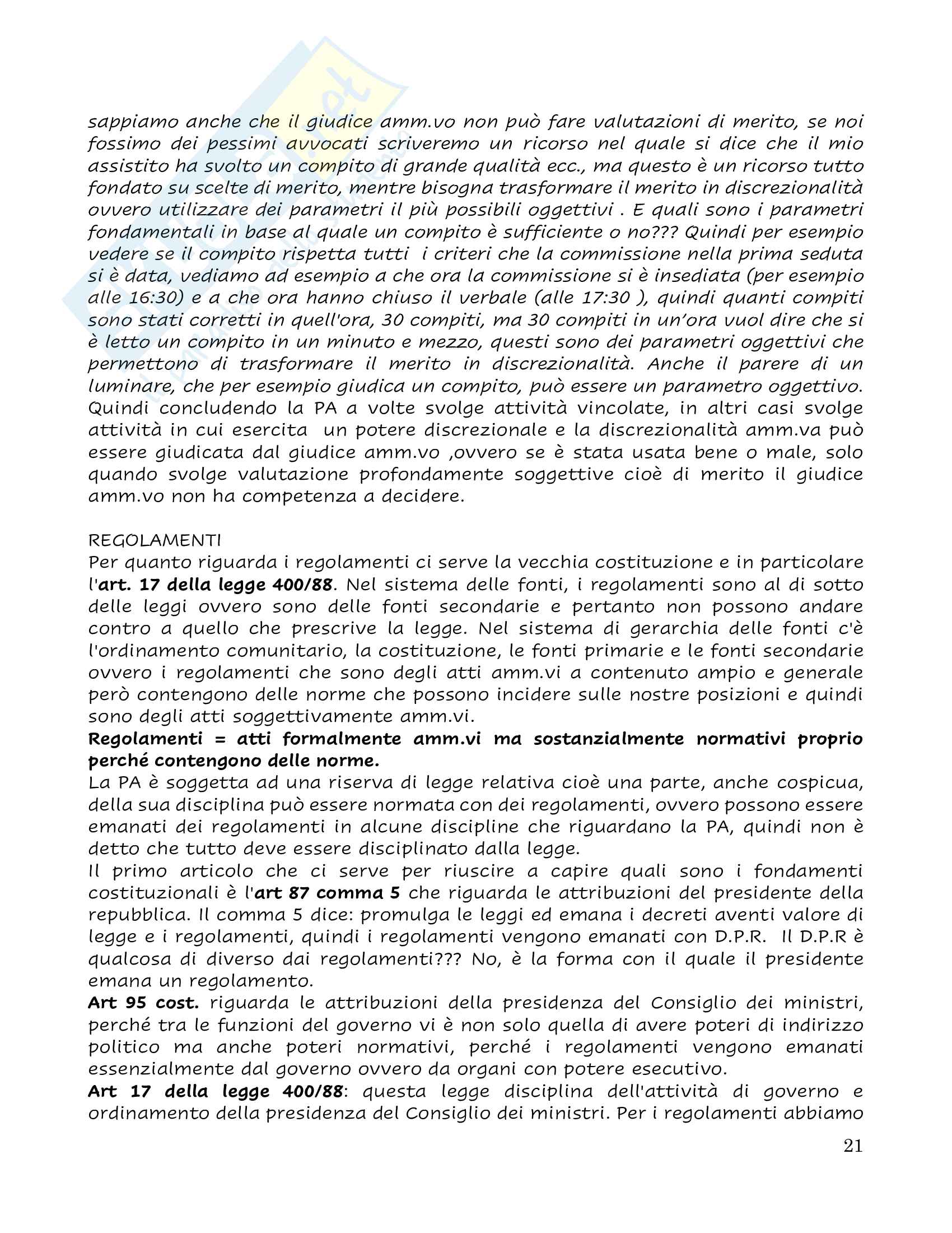 Appunti lezioni Diritto Amministrativo Pag. 21