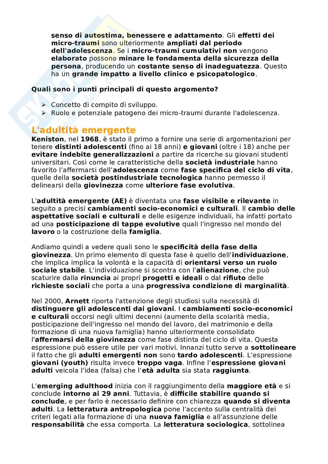 Appunti di Psicologia dell'adolescenza Pag. 16