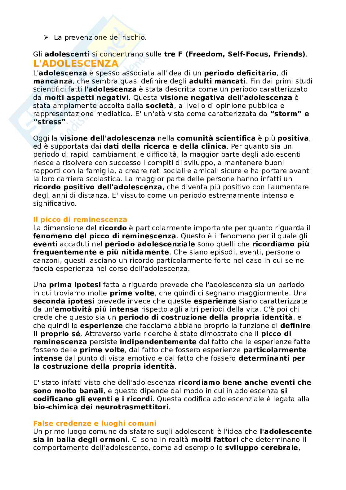 Appunti di Psicologia dell'adolescenza Pag. 2