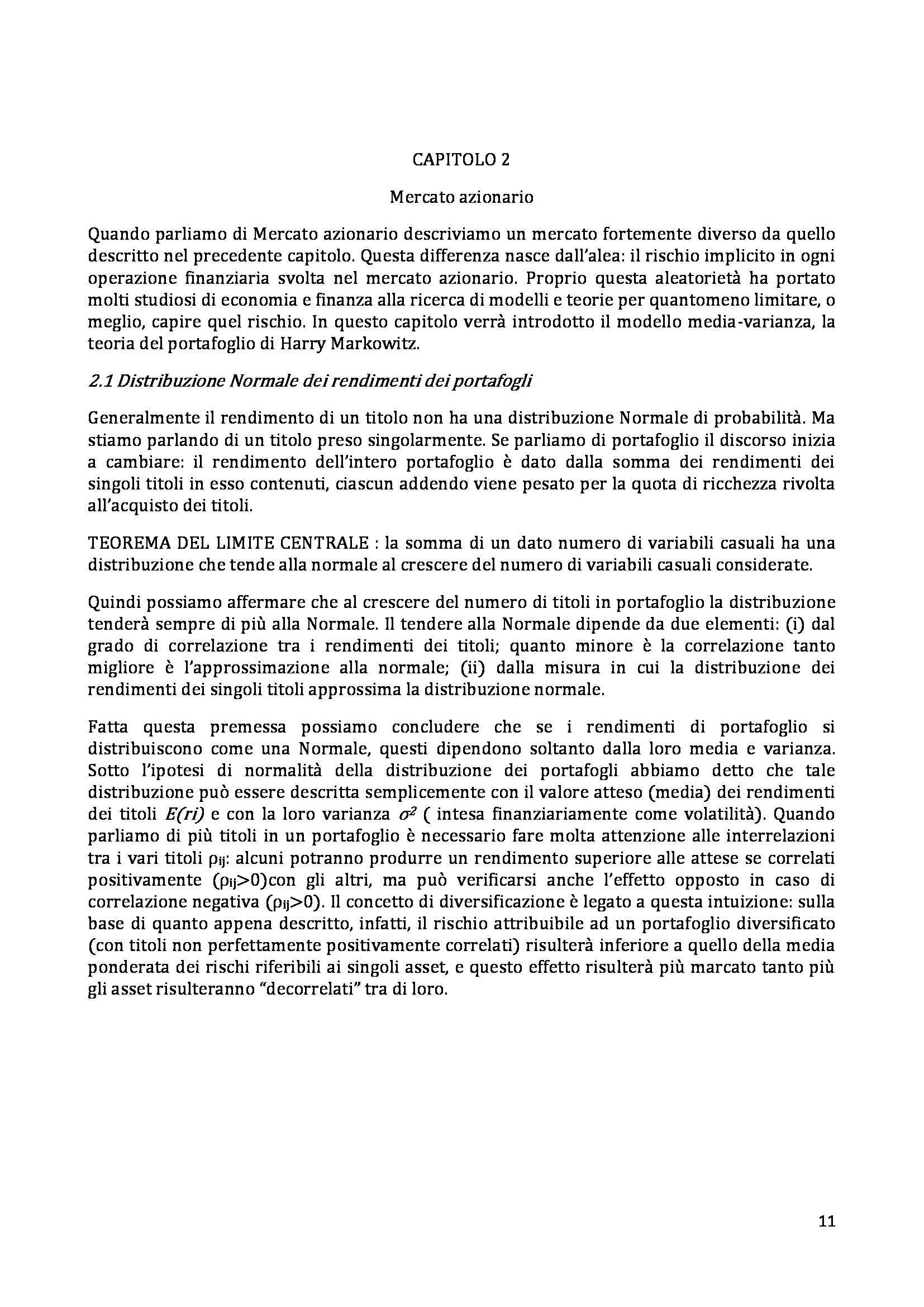 Tesi - Su alcune teorie dei prezzi. L’andamento del mercato Pag. 11