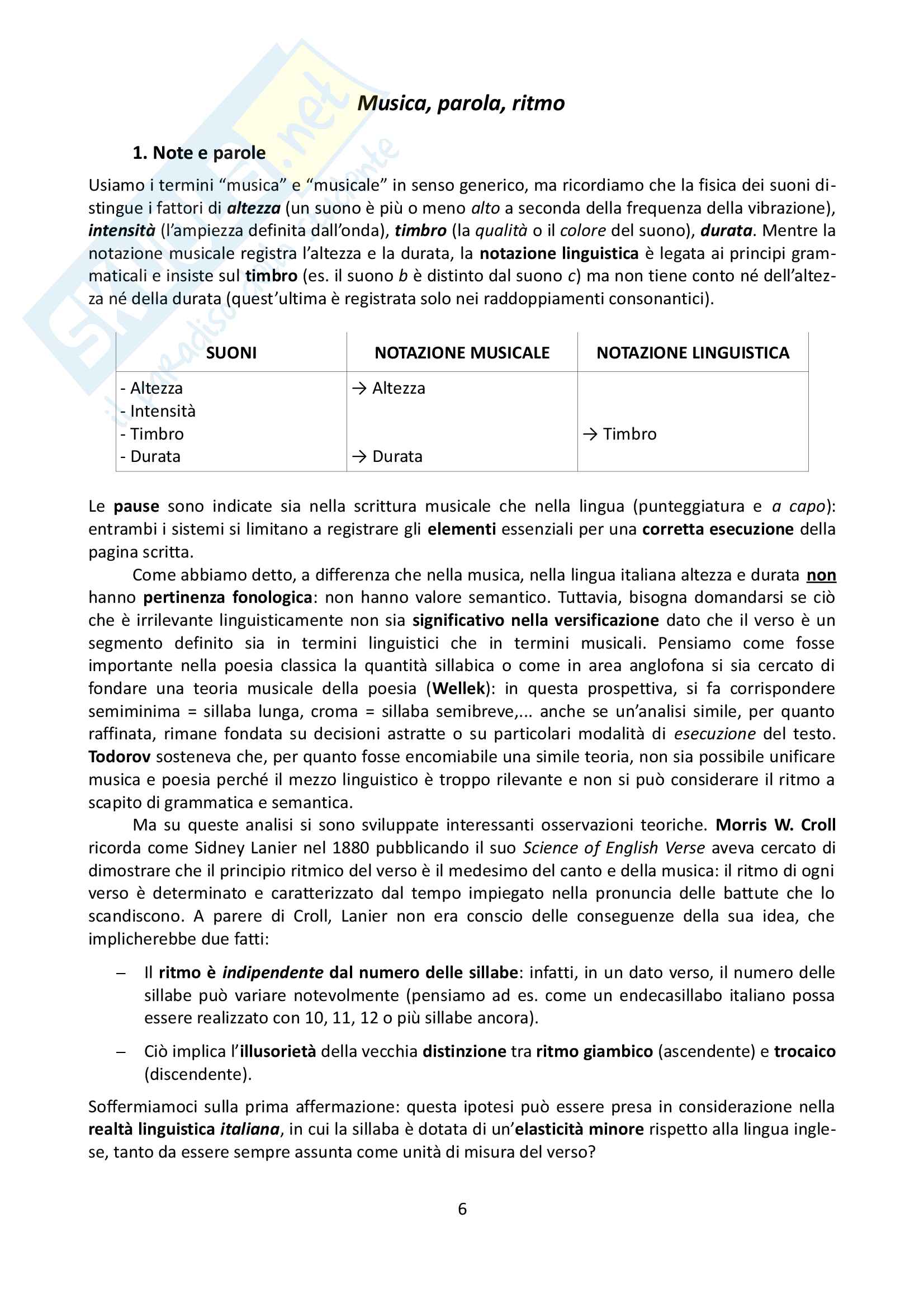 Riassunto esame Teoria della letteratura, prof. Esposito, libro consigliato Il verso, Esposito Pag. 6