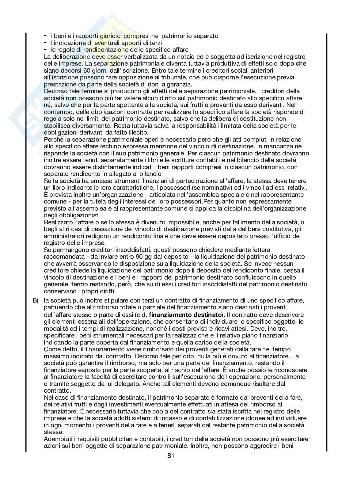Riassunto esame Diritto Commerciale 2 e Diritto delle Società + Domande, prof Paolucci, libri consigliato Diritto Commerciale 2 e Diritto delle Società, Campobasso Pag. 81