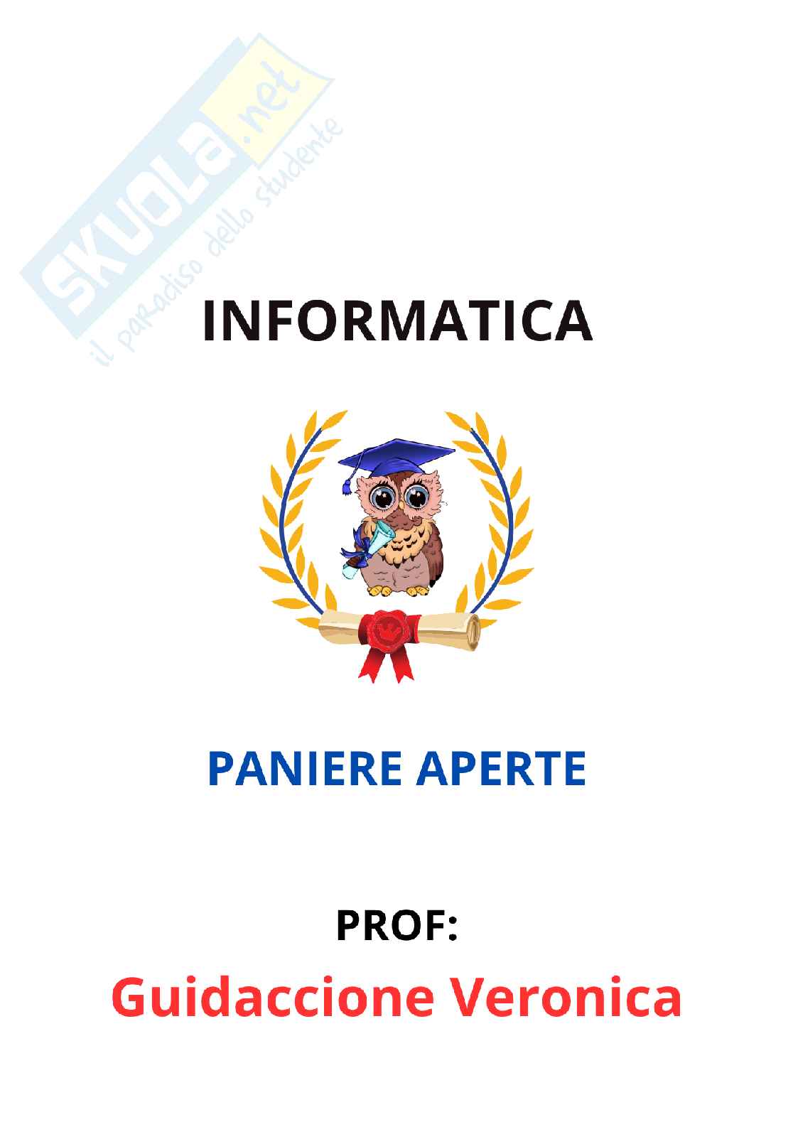 Paniere Informatica (2026) - Risposte aperte corrette  Pag. 1