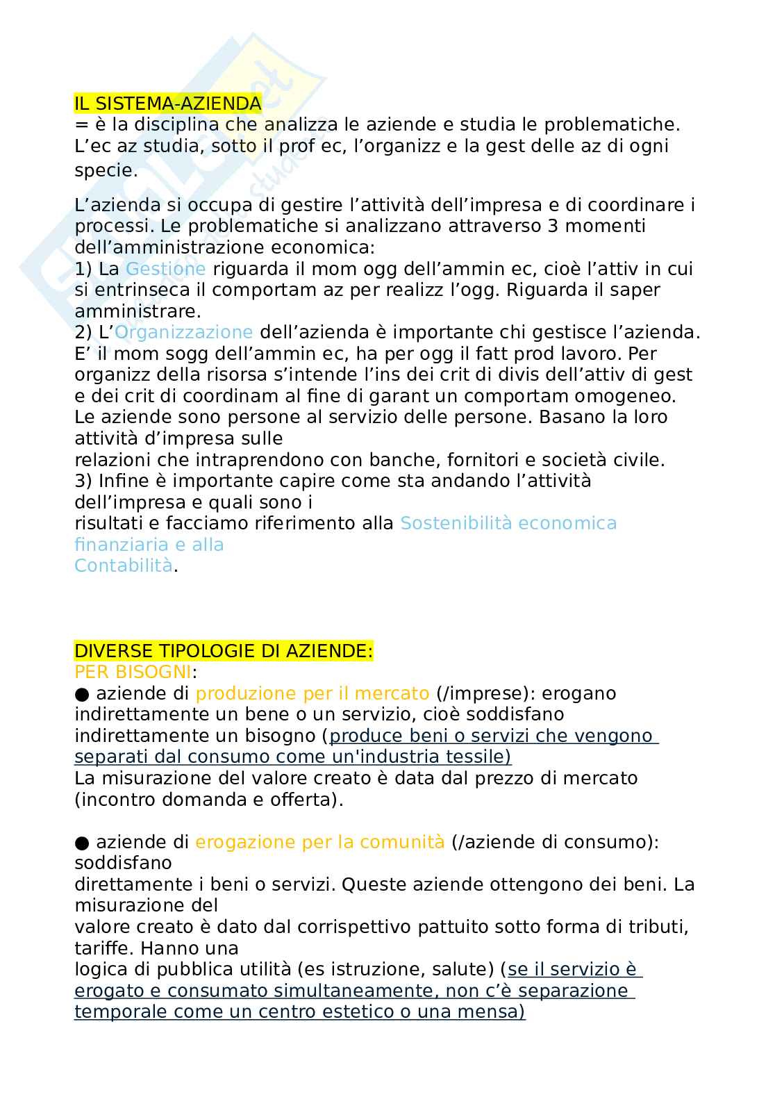 Sistema azienda Pag. 1