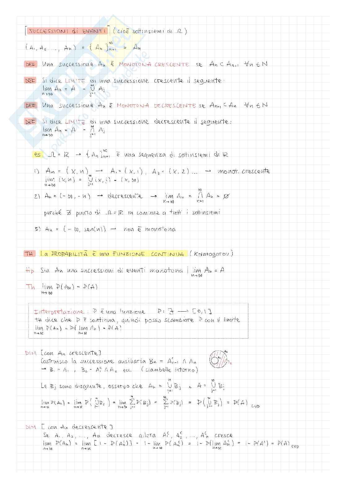 Appunti completi di Probabilità Pag. 6