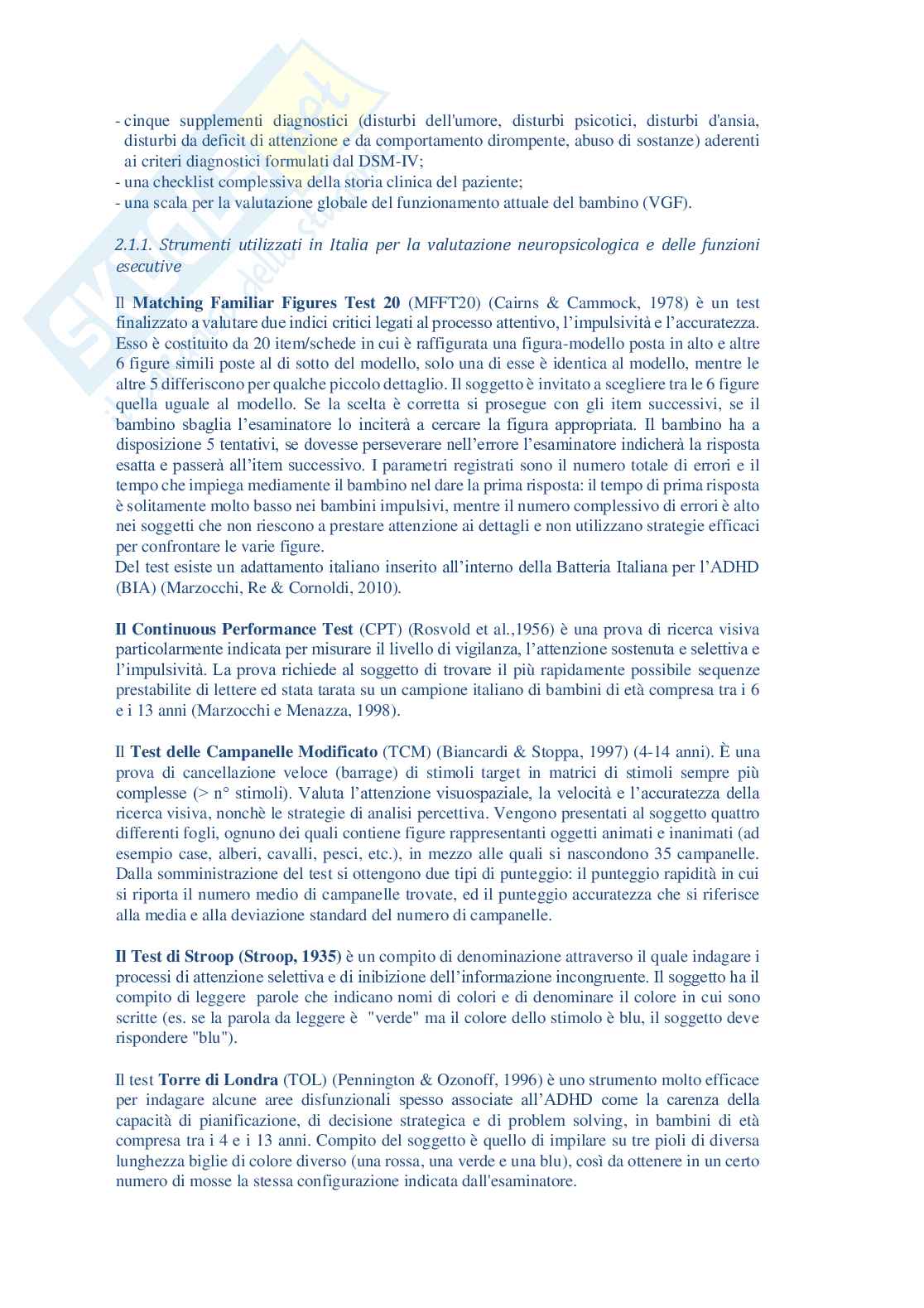Strumenti di valutazione ADHD Pag. 11