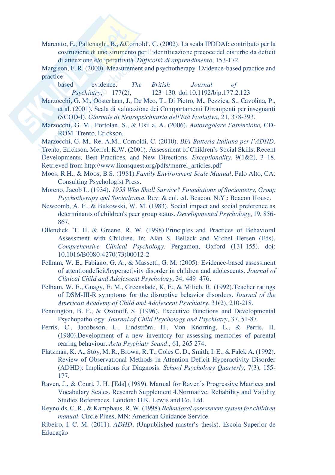 Strumenti di valutazione ADHD Pag. 31