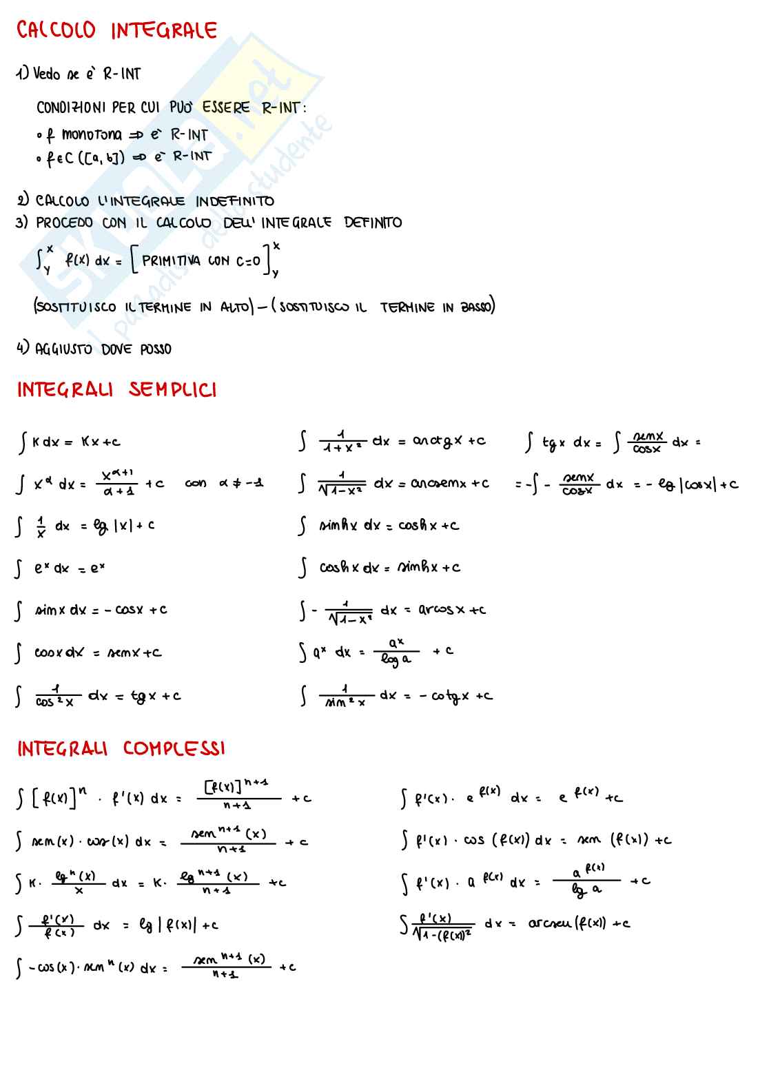 Analisi matematica 1 - Formulario Pag. 1