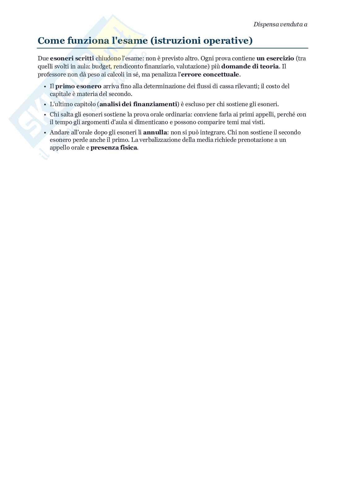 Appunti Politiche finanziarie d'impresa - (Esoneri 1 e 2) Pag. 2