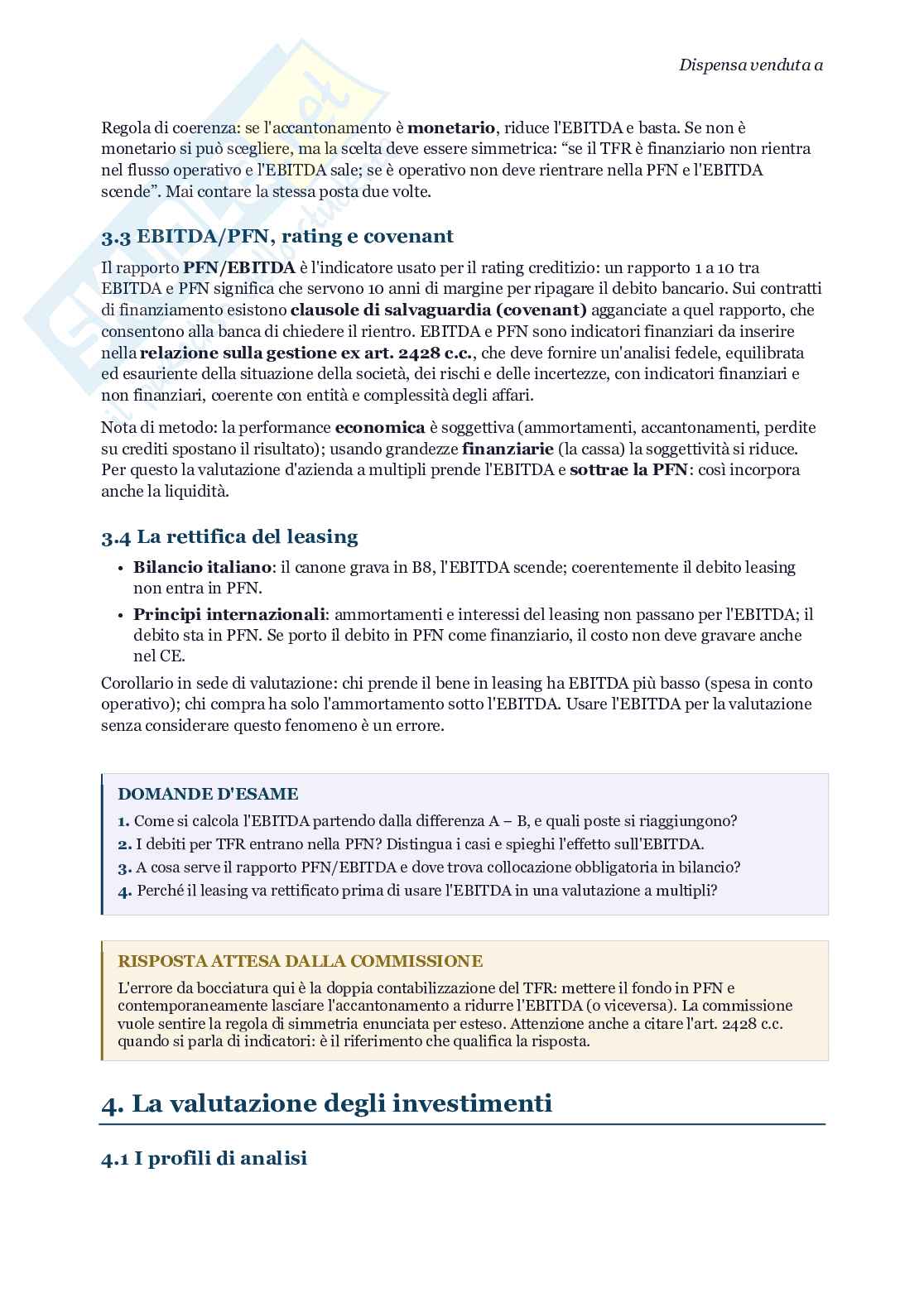 Appunti Politiche finanziarie d'impresa - (Esoneri 1 e 2) Pag. 6