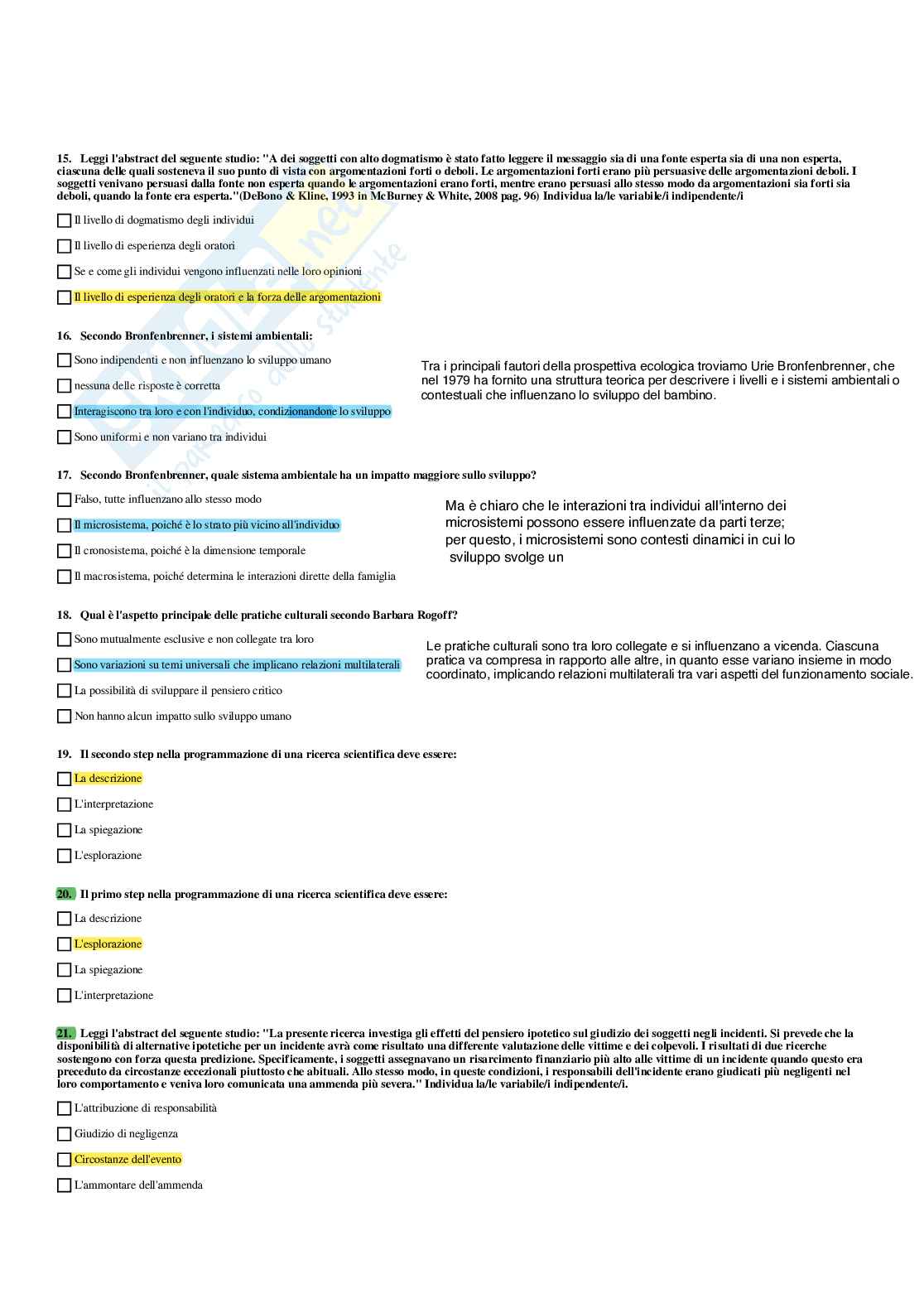 Paniere Psicologia dello sviluppo e psicologia dell'educazione - Risposte multiple - (2026) Pag. 11