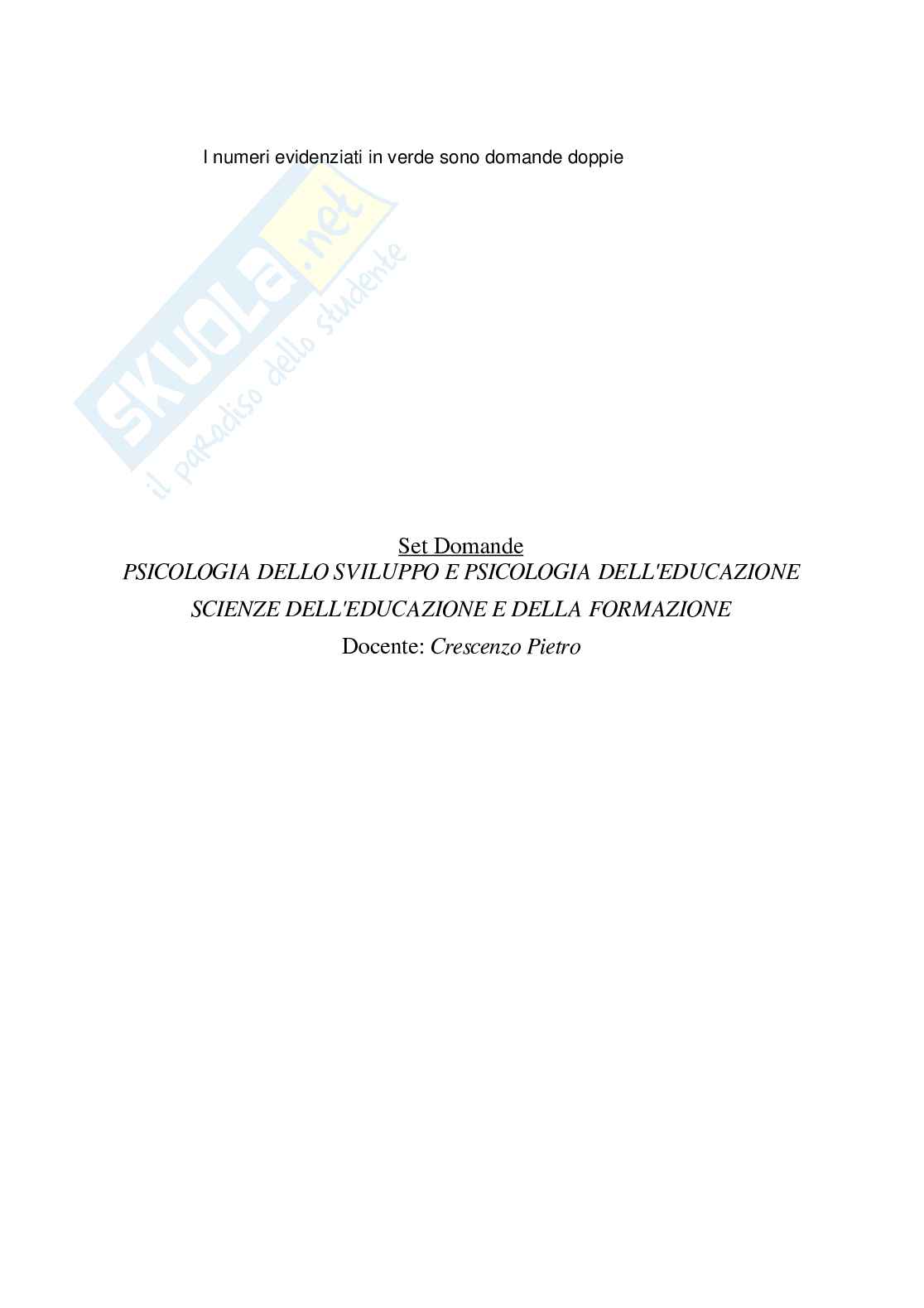 Paniere Psicologia dello sviluppo e psicologia dell'educazione - Risposte multiple - (2026) Pag. 2