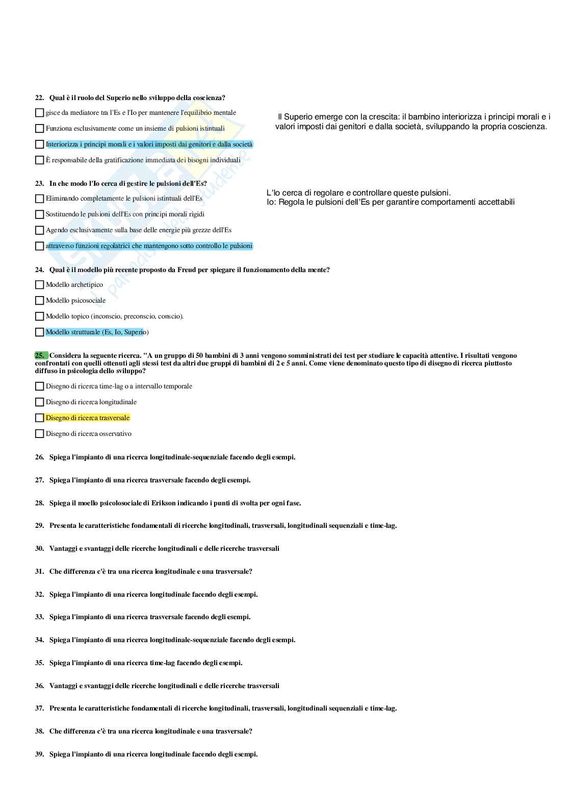 Paniere Psicologia dello sviluppo e psicologia dell'educazione - Risposte multiple - (2026) Pag. 21