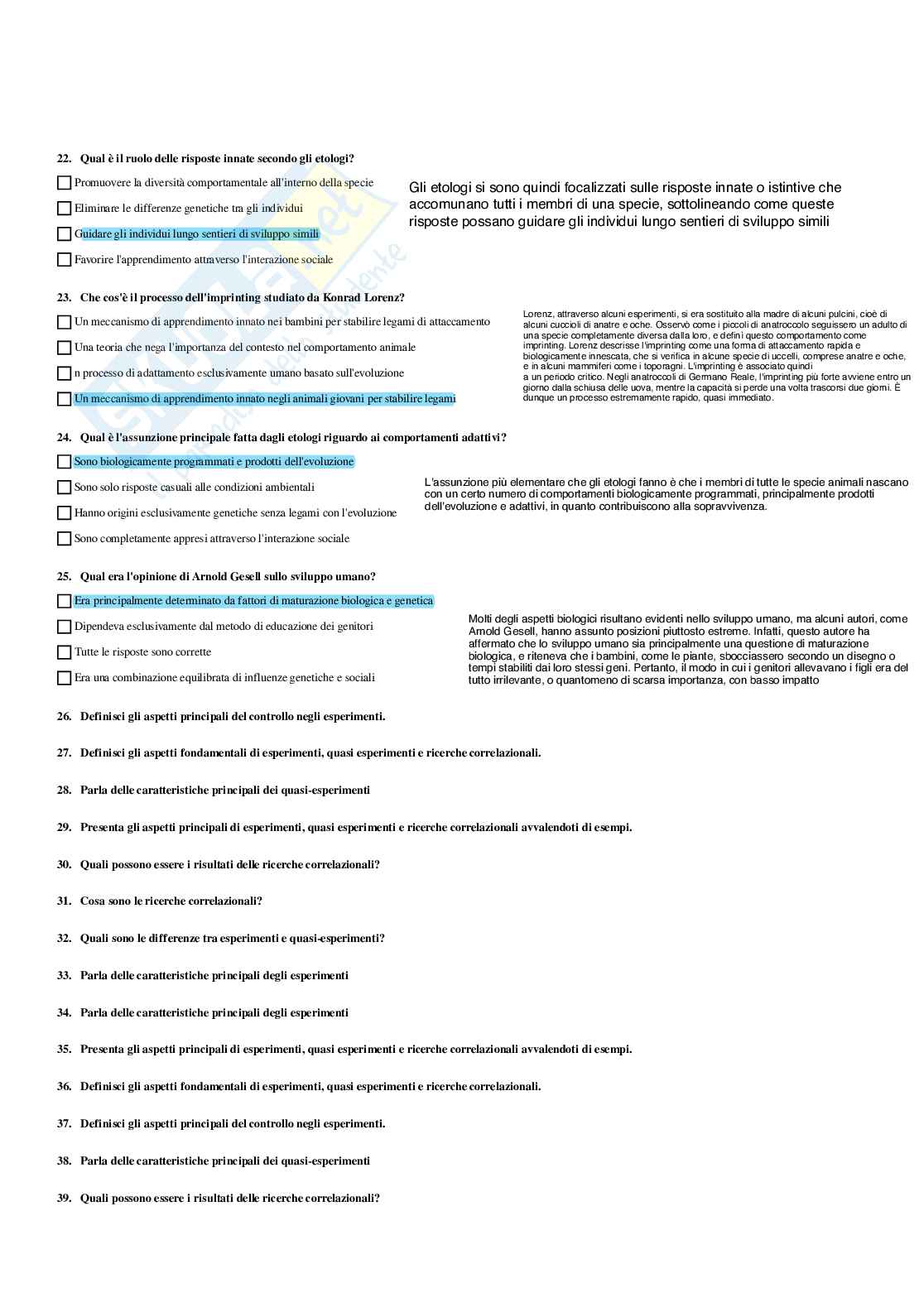 Paniere Psicologia dello sviluppo e psicologia dell'educazione - Risposte multiple - (2026) Pag. 26