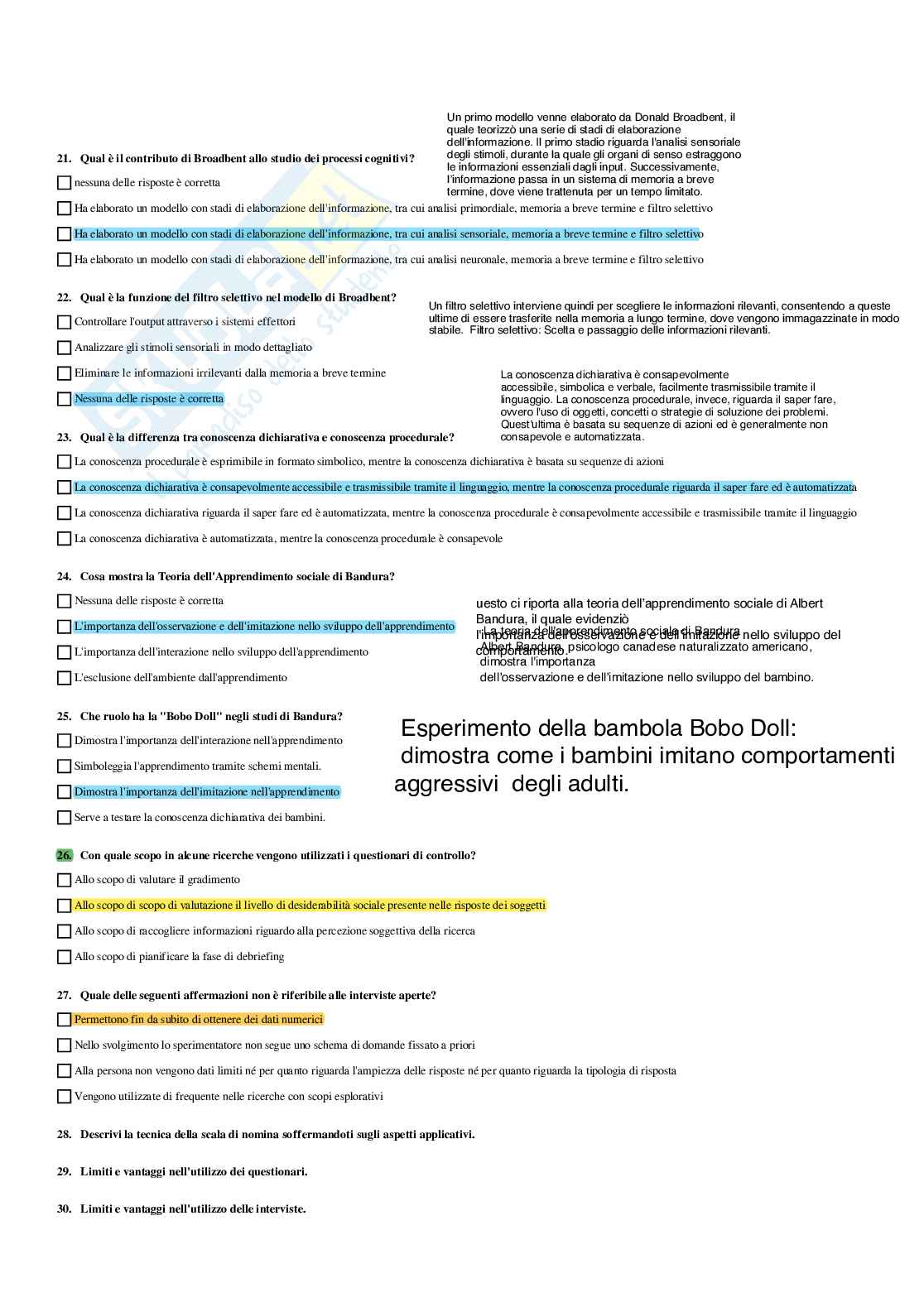 Paniere Psicologia dello sviluppo e psicologia dell'educazione - Risposte multiple - (2026) Pag. 31