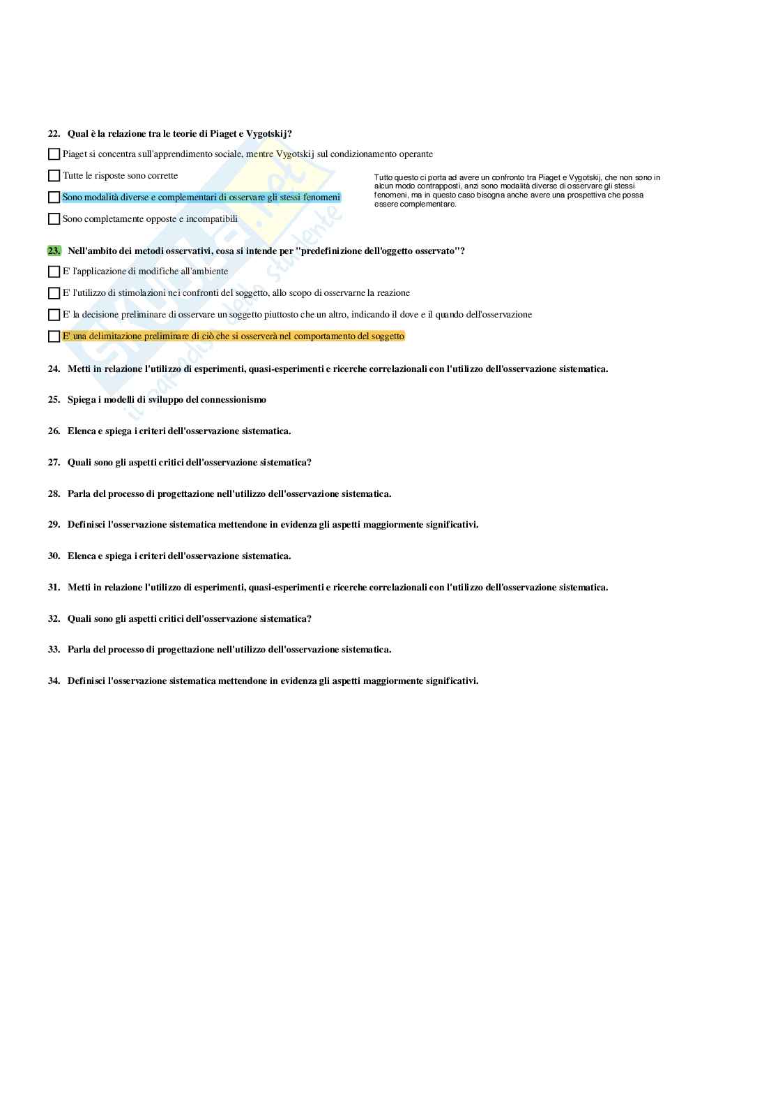 Paniere Psicologia dello sviluppo e psicologia dell'educazione - Risposte multiple - (2026) Pag. 36