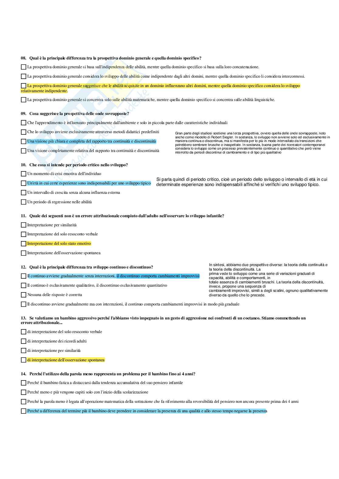 Paniere Psicologia dello sviluppo e psicologia dell'educazione - Risposte multiple - (2026) Pag. 6