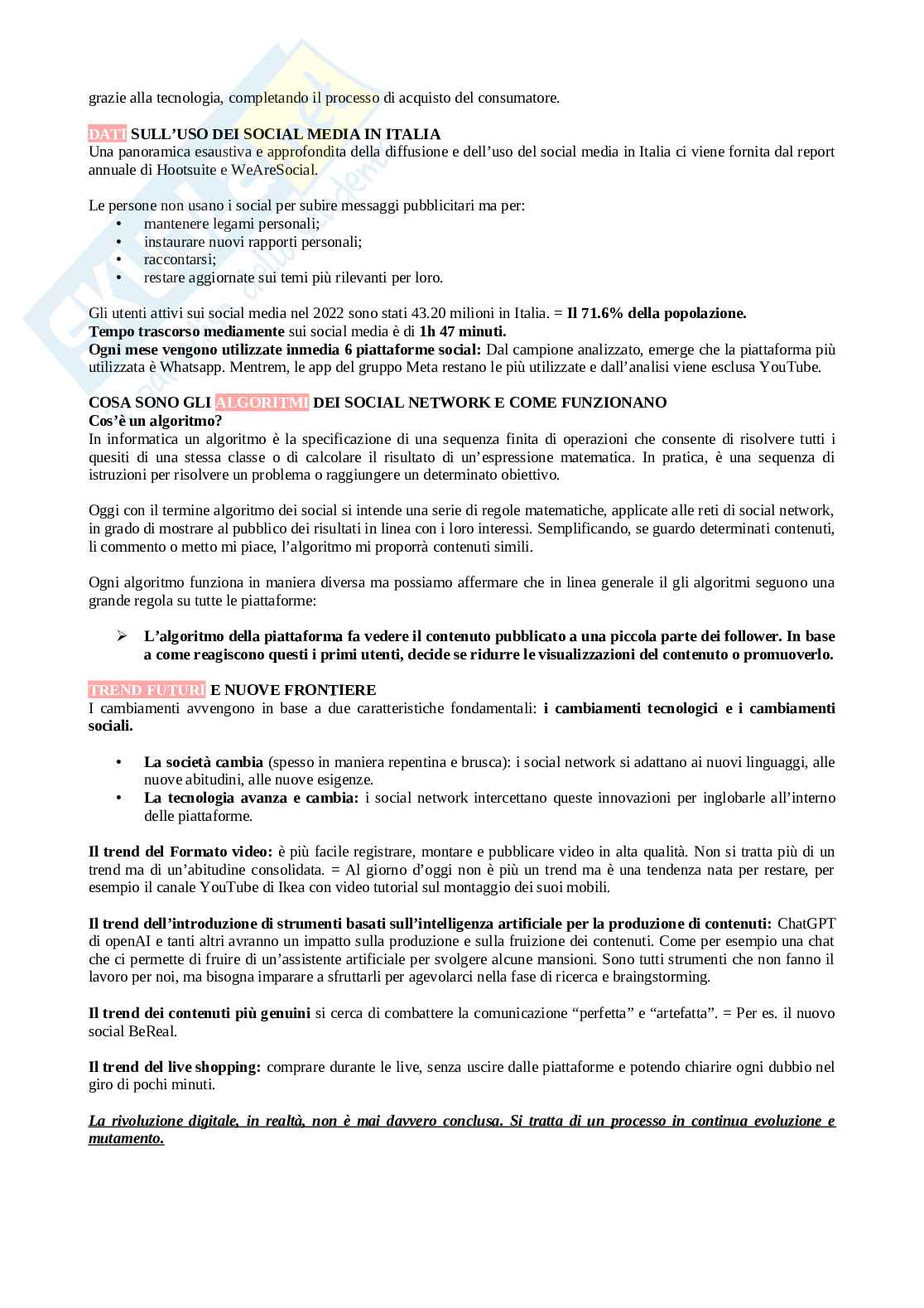 Riassunto esame Social media marketing, Prof. Capolingua Anna Rachele, libro consigliato Social Media Expert, C. Landi & F. Colicci Pag. 2