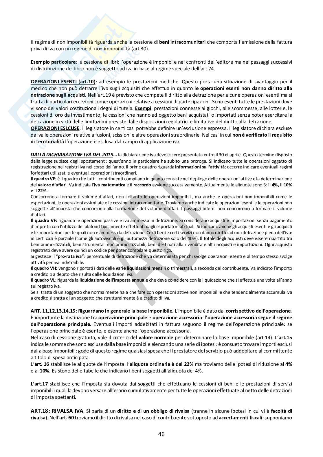 Appunti di Diritto tributario –  (esame da 6) Pag. 46