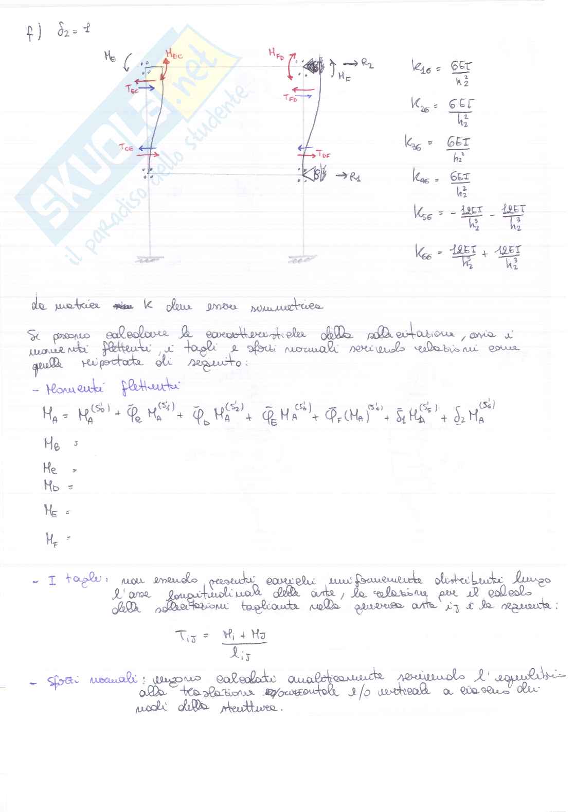 Esame di scienza delle costruzioni II  - analisi di I ordine Pag. 6