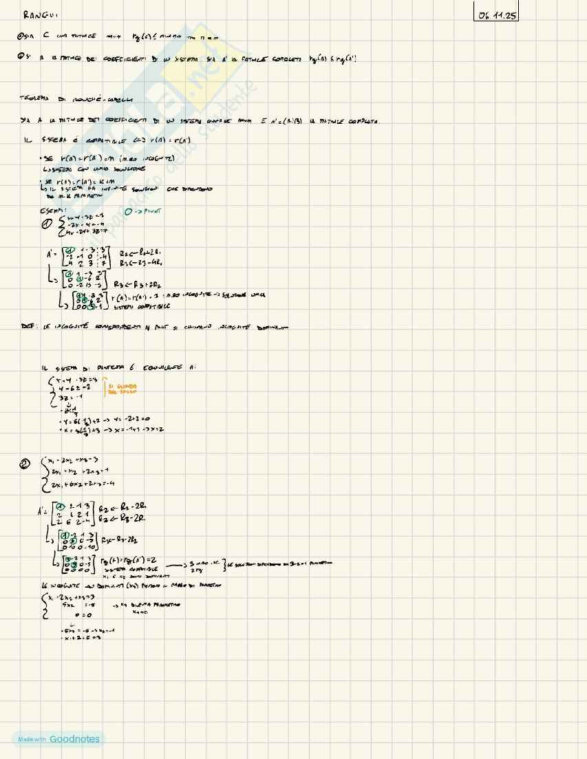 Geometria e combinatoria - Appunti completi (sistemi lineari, matrici, spazi vettoriali)  Pag. 26