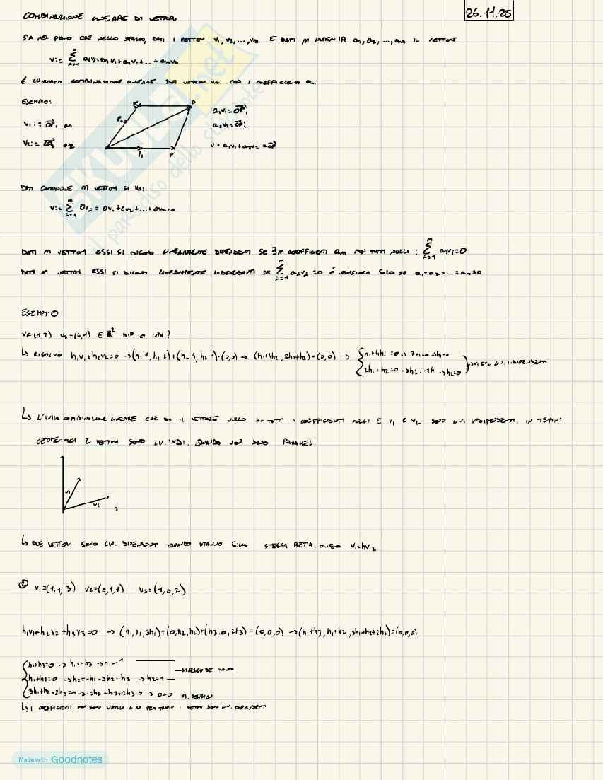 Geometria e combinatoria - Appunti completi (sistemi lineari, matrici, spazi vettoriali)  Pag. 36