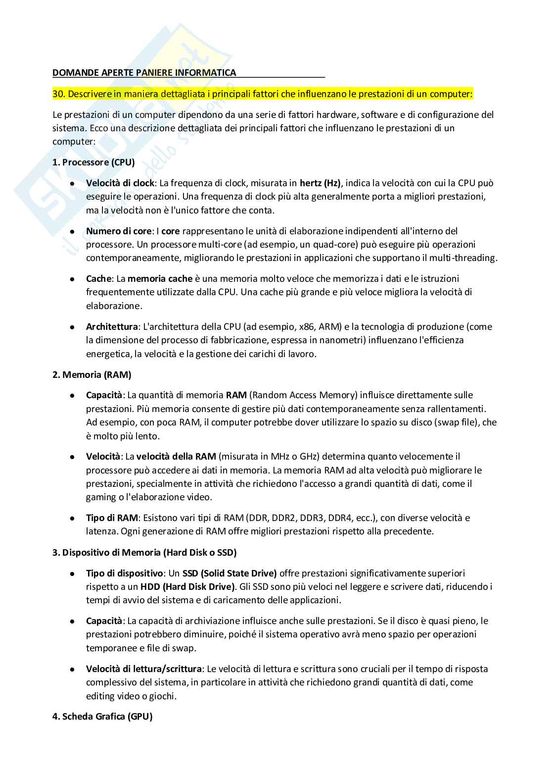 Paniere Informatica - Risposte aperte - aggiornato (2026) Pag. 2