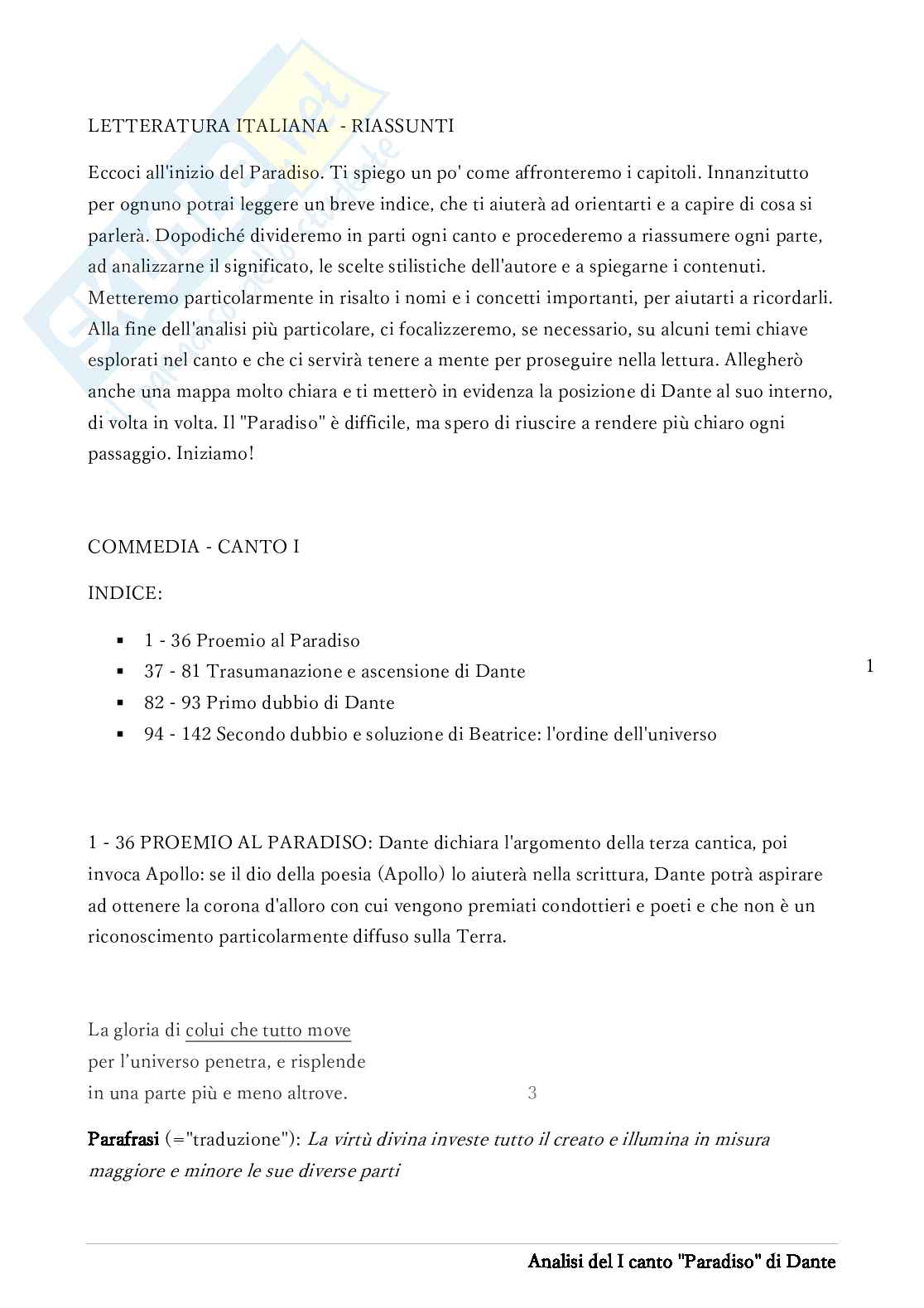 Tracce Di Analisi Del Testo Su Dante