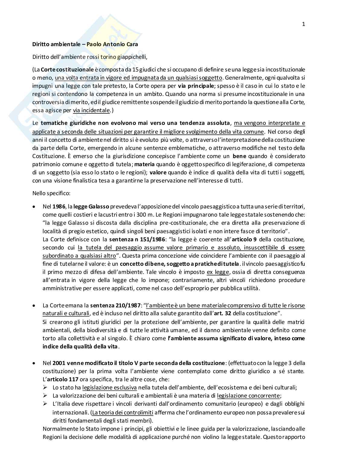Principi di diritto ambientale Pag. 1