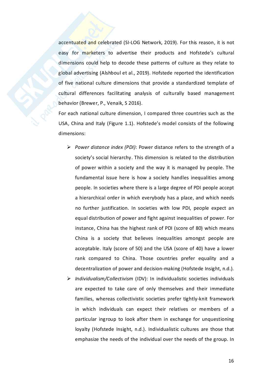 Tesi: Communicating across cultures: dis/similarities between American and Italian adverts of Coca Cola Pag. 16