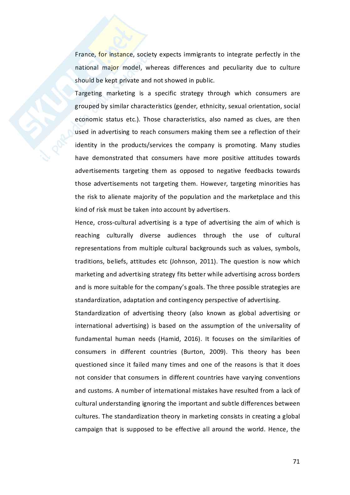 Tesi: Communicating across cultures: dis/similarities between American and Italian adverts of Coca Cola Pag. 71