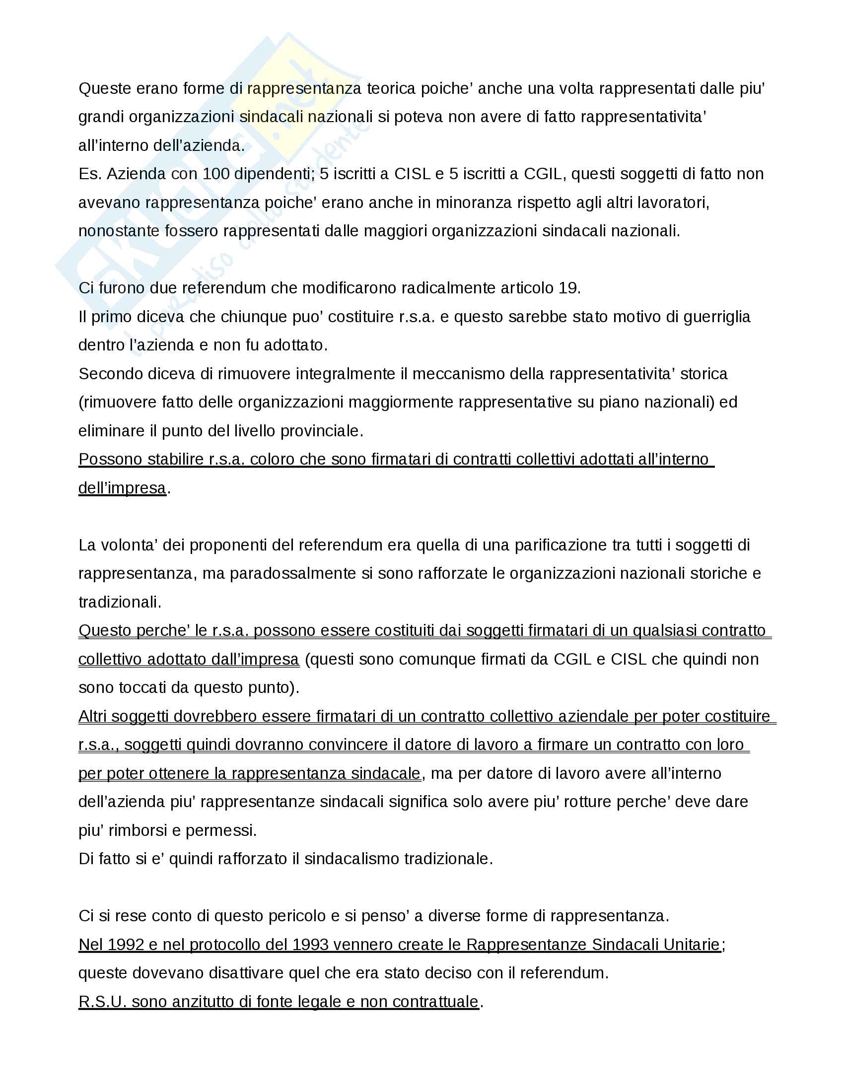 Diritto sindacale e delle relazioni industriali completo Pag. 11