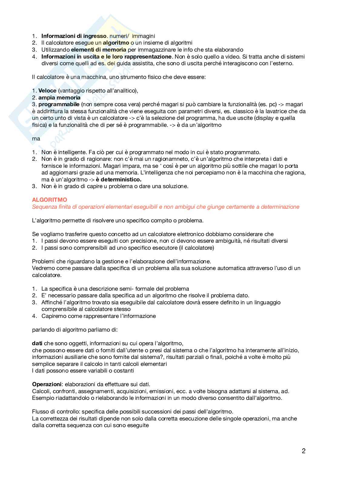Elementi di Informatica e Reti di Calcolatori Pag. 2