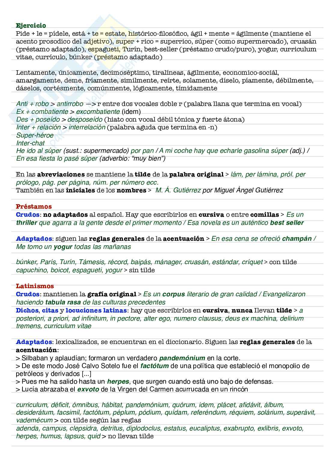 Riassunto esame Lingua spagnola I, Prof. Paltrinieri Elisabetta, libro consigliato L’accento in spagnolo , Paltrinieri  Pag. 16