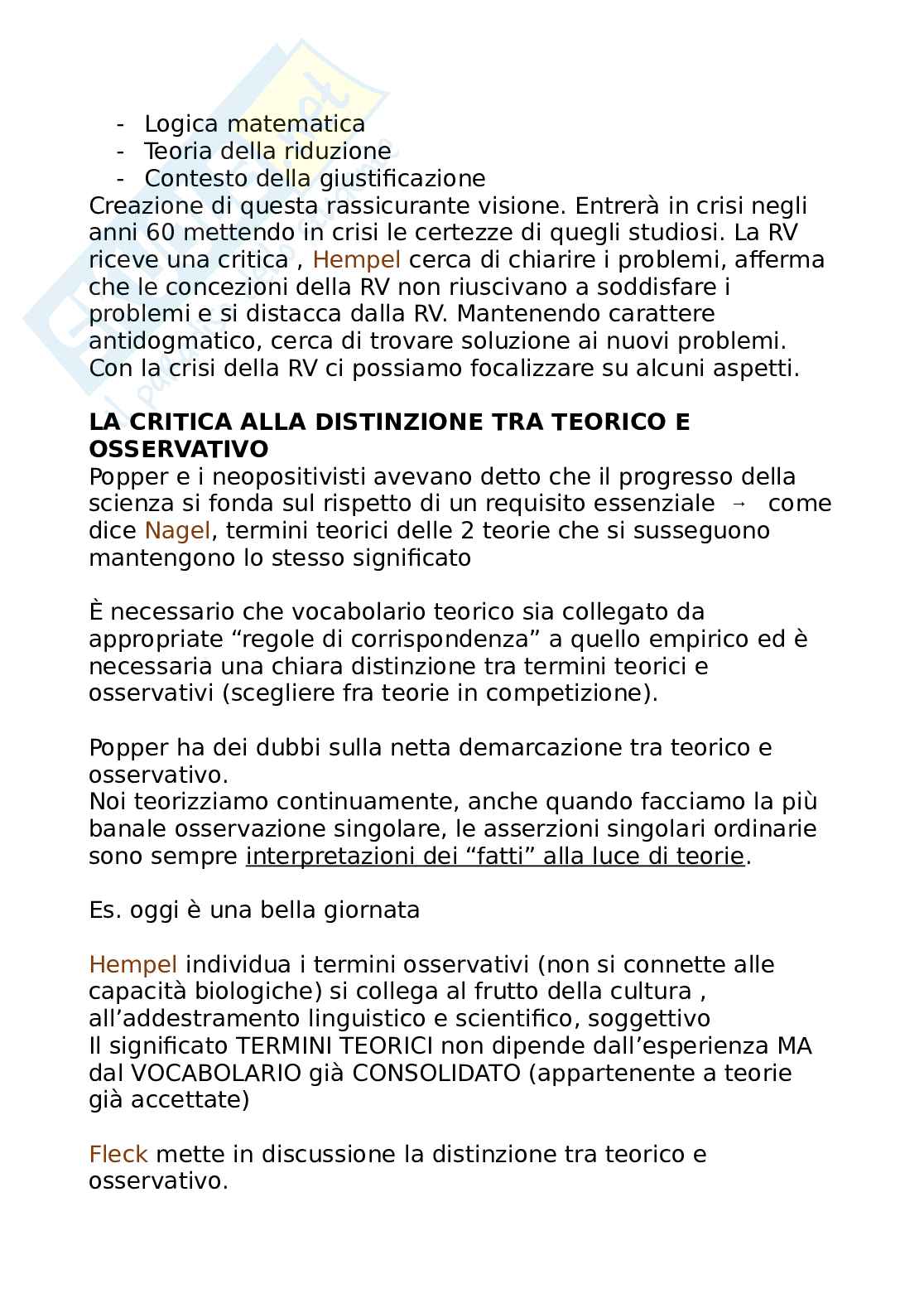 Riassunto esame Epistemologia, Prof. Coco Emanuele, libro consigliato Lontano da Popper , Coniglione Pag. 11