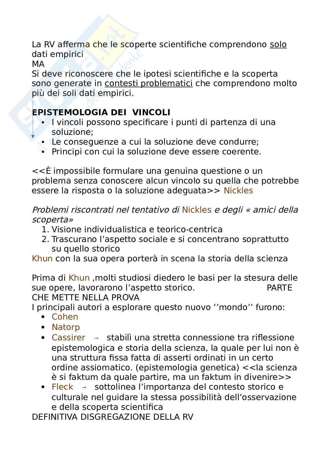 Riassunto esame Epistemologia, Prof. Coco Emanuele, libro consigliato Lontano da Popper , Coniglione Pag. 16