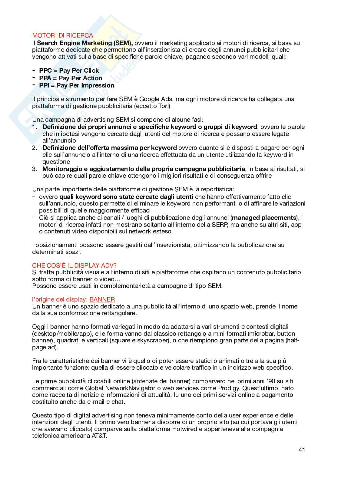 Appunti per l'esame di Fondamenti di marketing  Pag. 41