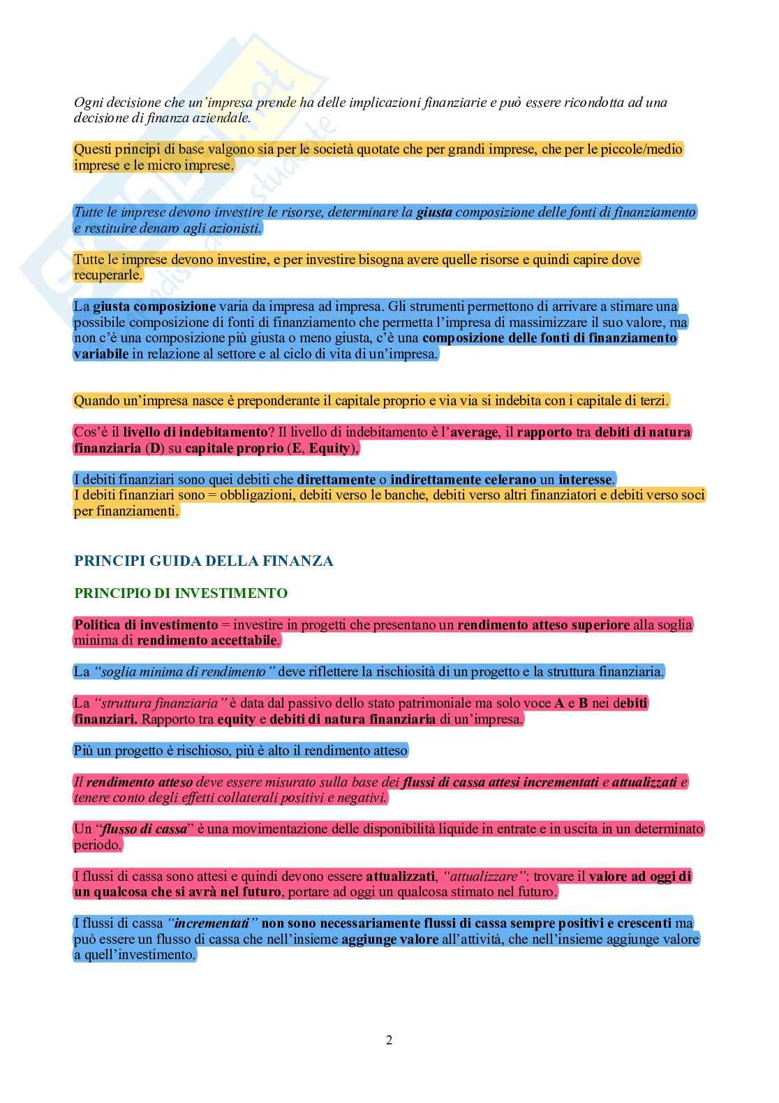 Finanza aziendale – Parte 1 – Teoria completa in 12 capitoli Pag. 2