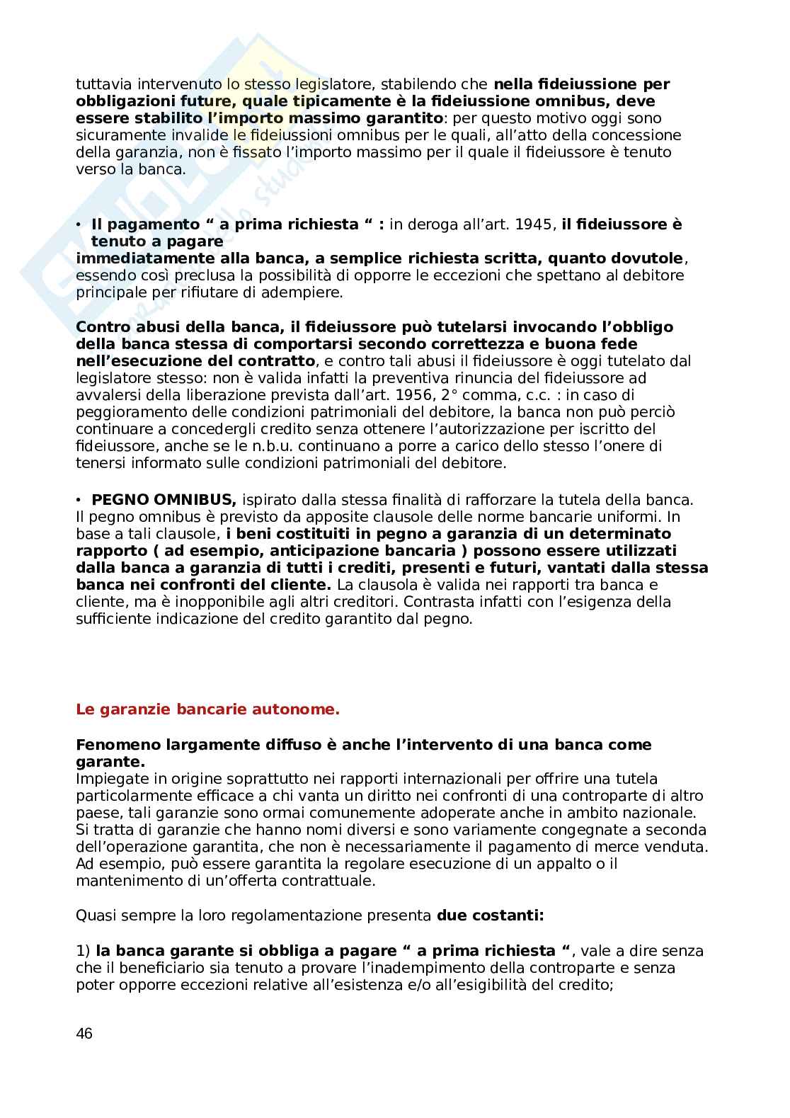 I contratti d'impresa e i contratti bancari Pag. 46