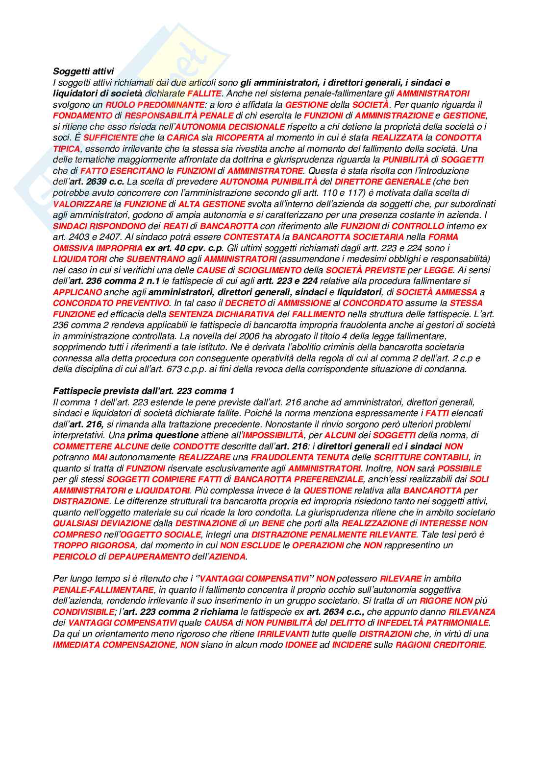 Riassunto esame Diritto penale commerciale, Prof. Monaco Lucio, libro consigliato Diritto penale dell'economia, Mazzacuva - Amati Pag. 66