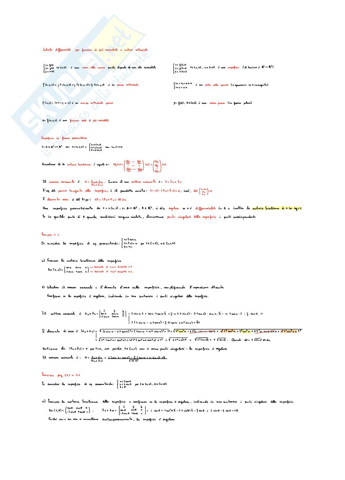 Esercitazione 5 Analisi matematica 2  Pag. 1