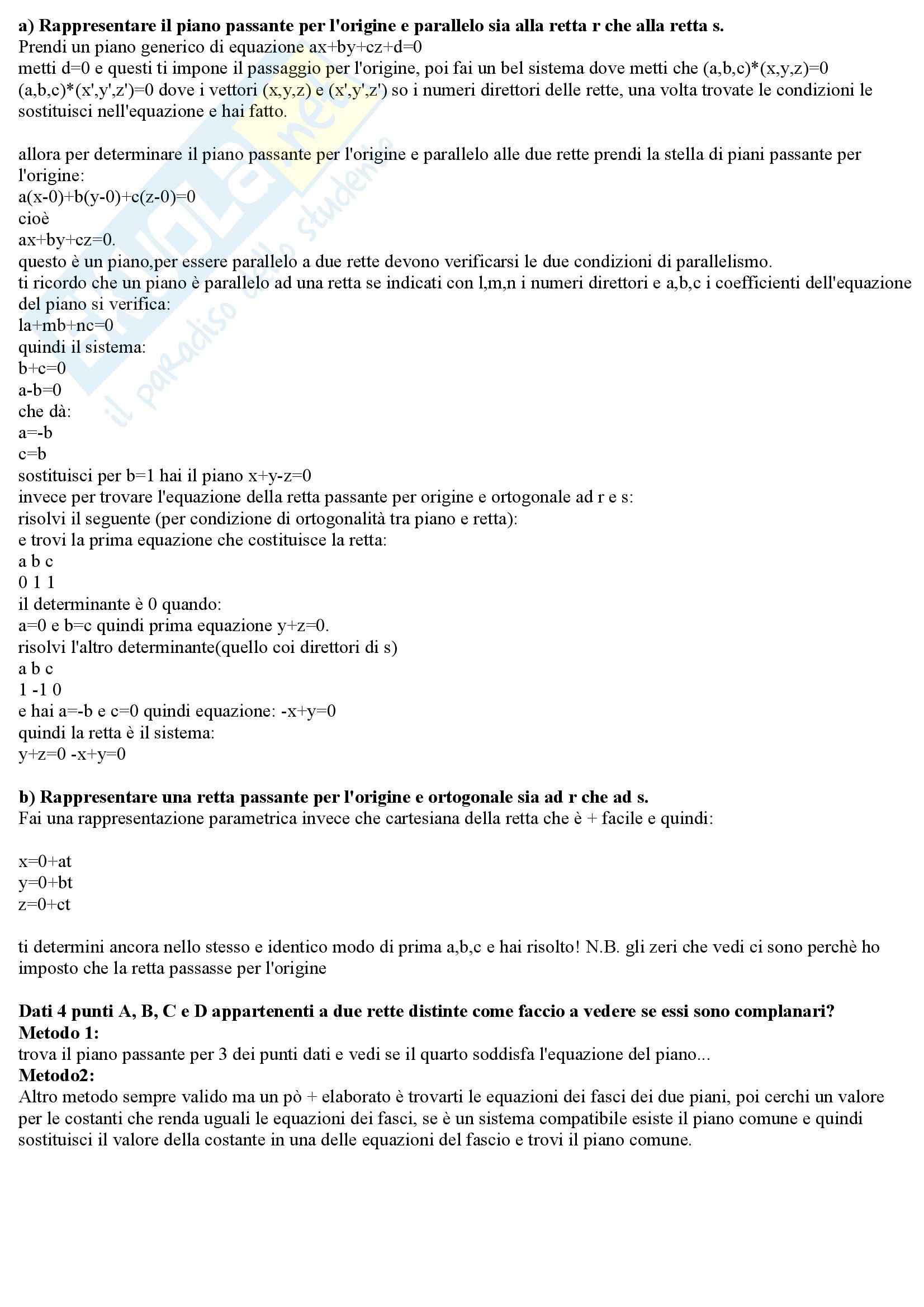 Geometria e Algebra - esercizi svolti Pag. 11