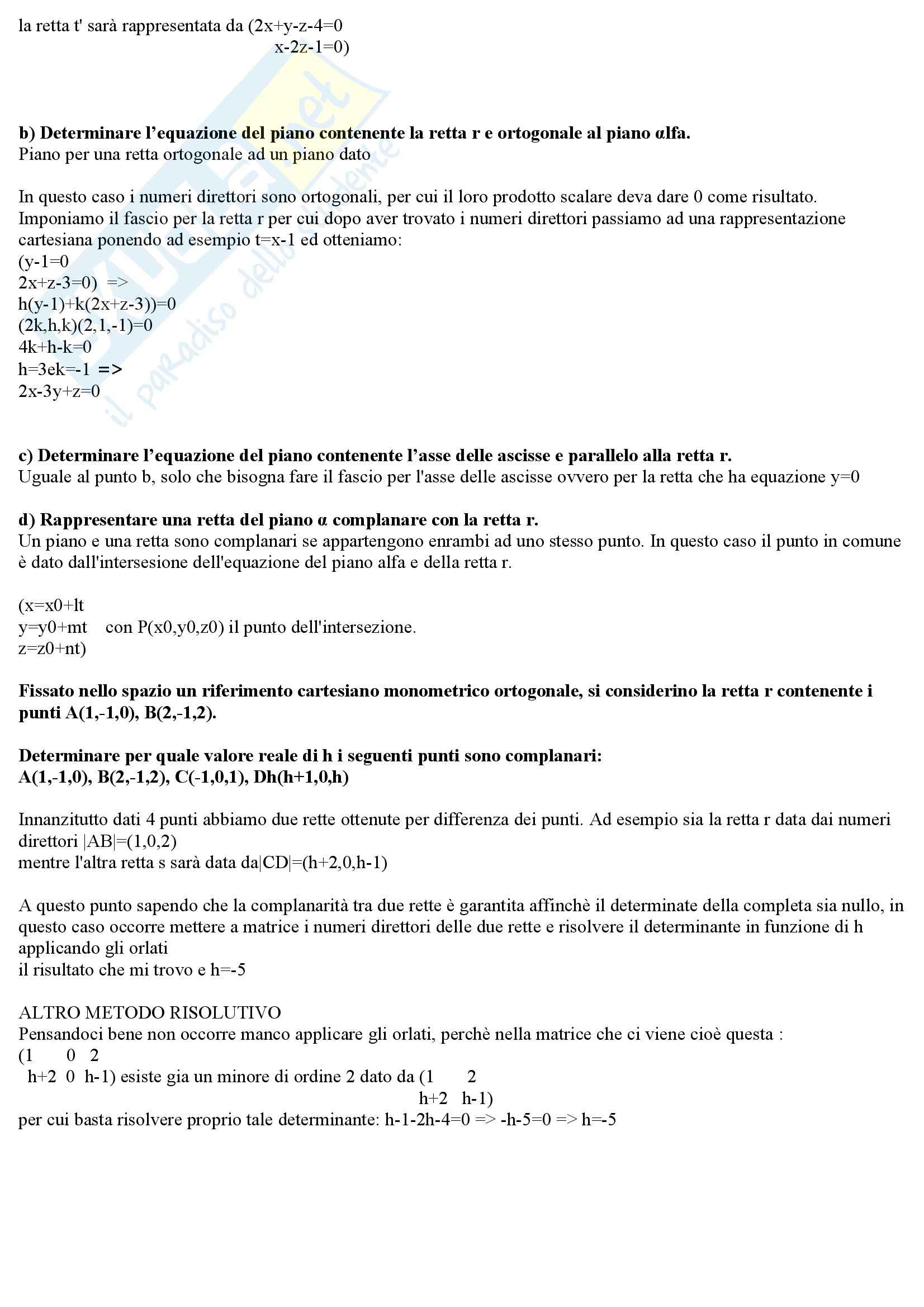 Geometria e Algebra - esercizi svolti Pag. 6