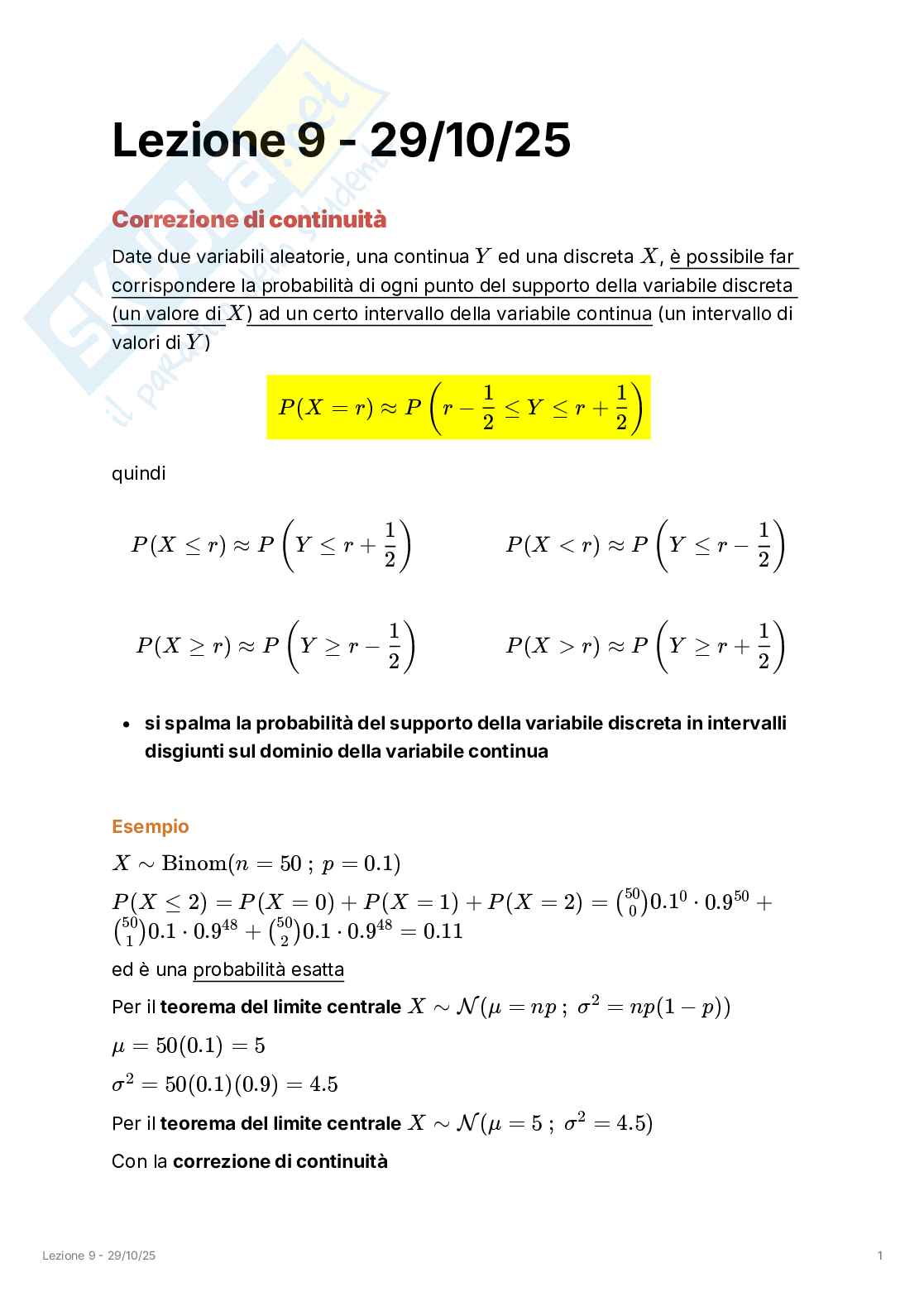 Appunti completi lezioni di Statistica Pag. 56