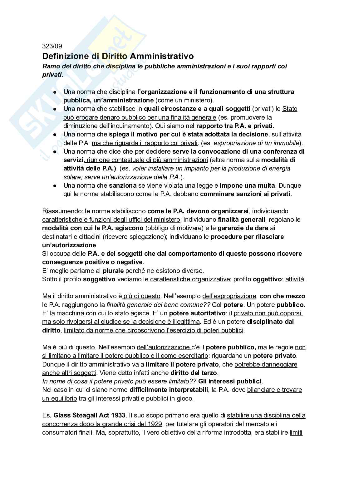 Riassunto esame Diritto amministrativo, Prof. Bevilacqua Dario, libro consigliato Lezioni di diritto amministrativo, D'alberti Pag. 1