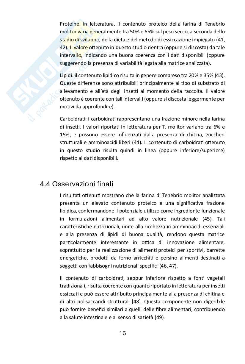 Sviluppo di un integratore proteico eco-innovativo a base di Tenebrio molitor Pag. 16