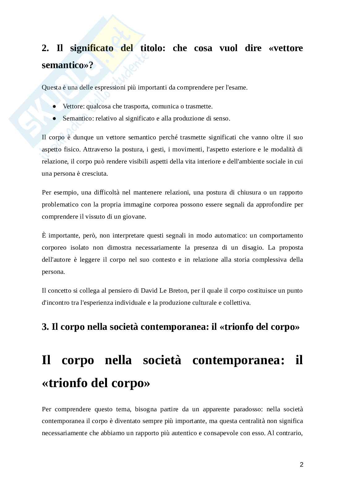 Corpo come vettore semantico del disagio giovanile Pag. 2