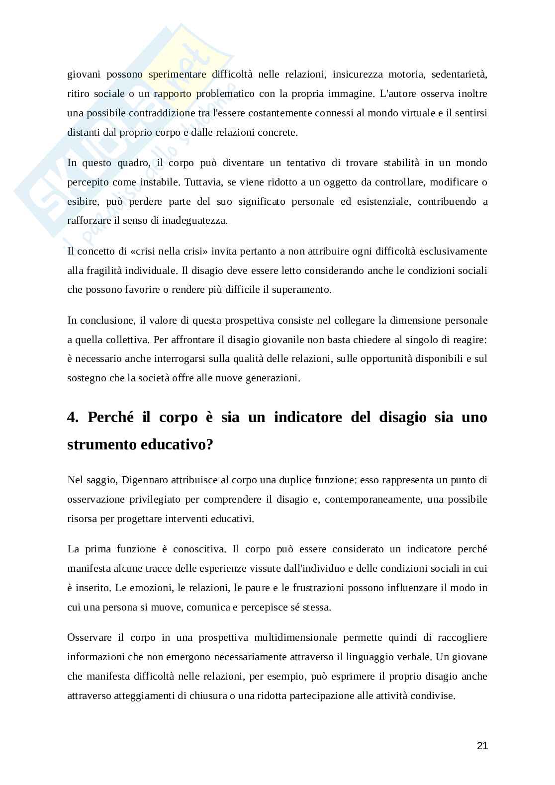 Corpo come vettore semantico del disagio giovanile Pag. 21